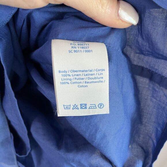 Boden Abigail Blue Linen Sleeveless Shift Dress Size 4 Regular Women’s 225 - Picture 5 of 7